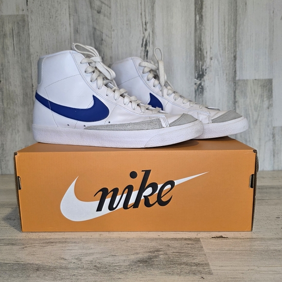 Nike Other - Nike Blazer Mid '77 Vintage White Game Royal Men’s Size 10.5 High Top W/box